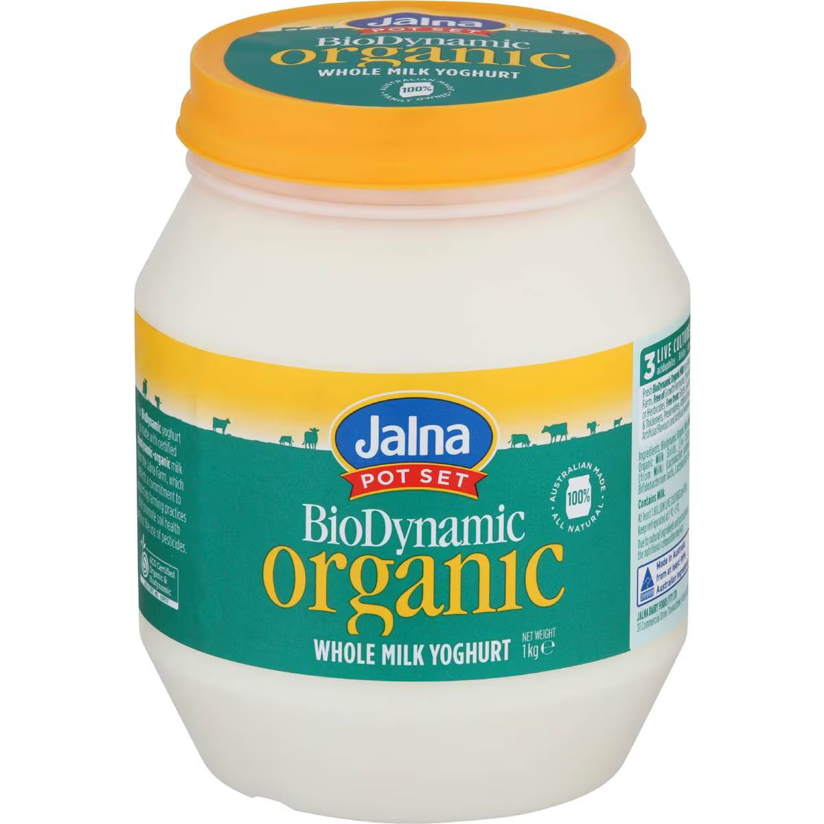 Pot Set Biodynamic Whole Milk Yoghurt | 1kg | Jalna | PF-113269-WW-083226