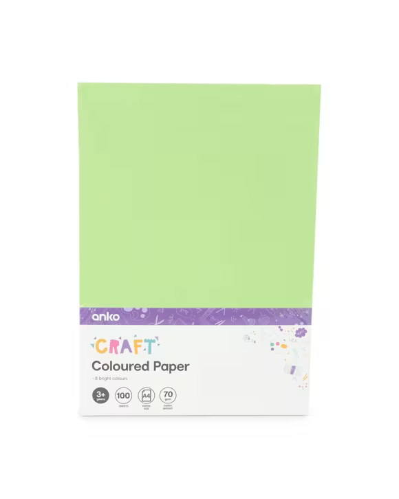 Coloured Paper Pad | 100 Sheets/8 Colours | Anko | PF-111414-KM-991521