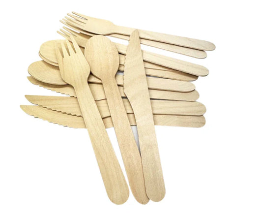 Disposable Wooden Cutlery Set | 12pack | PF-096159-WW-064074