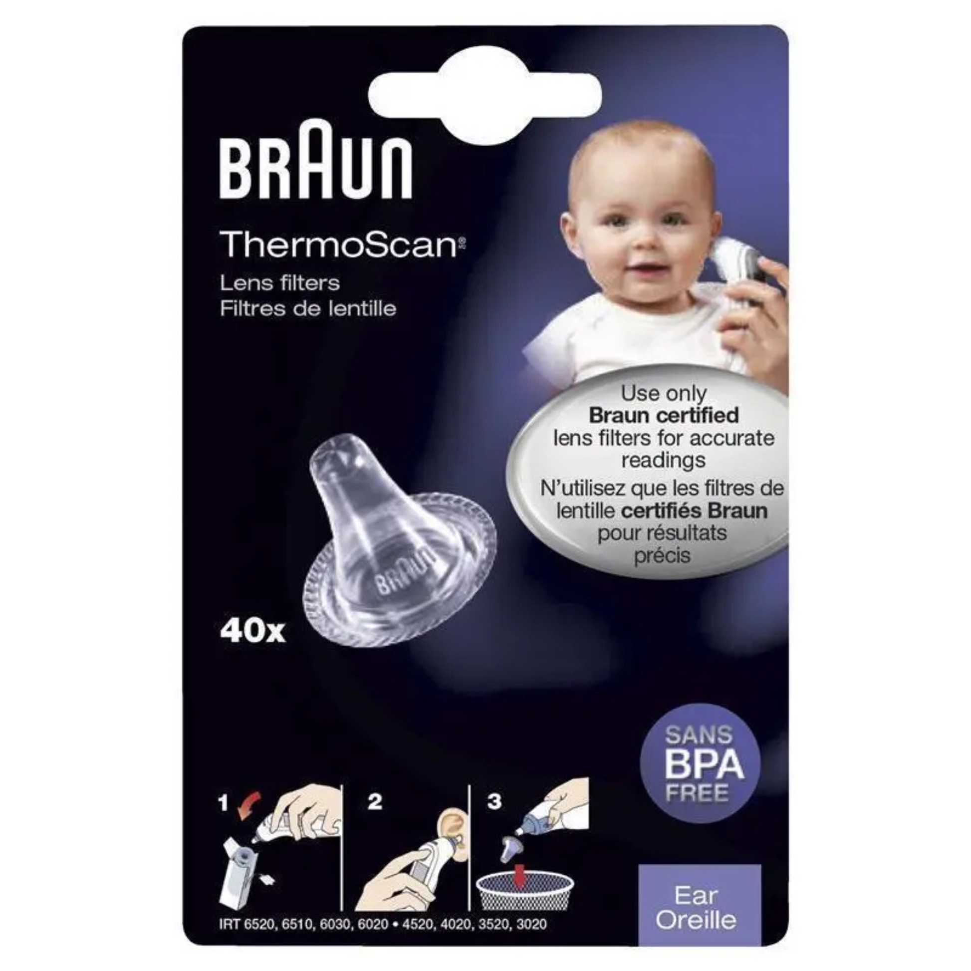 Thermoscan Lens Filters | 40 Pack | Braun | PF-104622-CW-962964