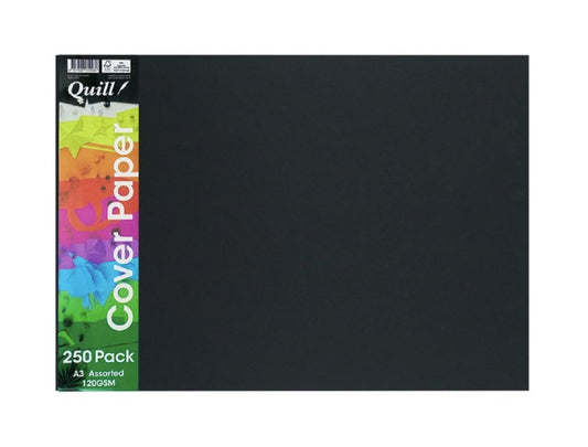 A3 Coloured Paper 120gsm Bright | 250 Sheets | Quill | PF-113196-OW-994721